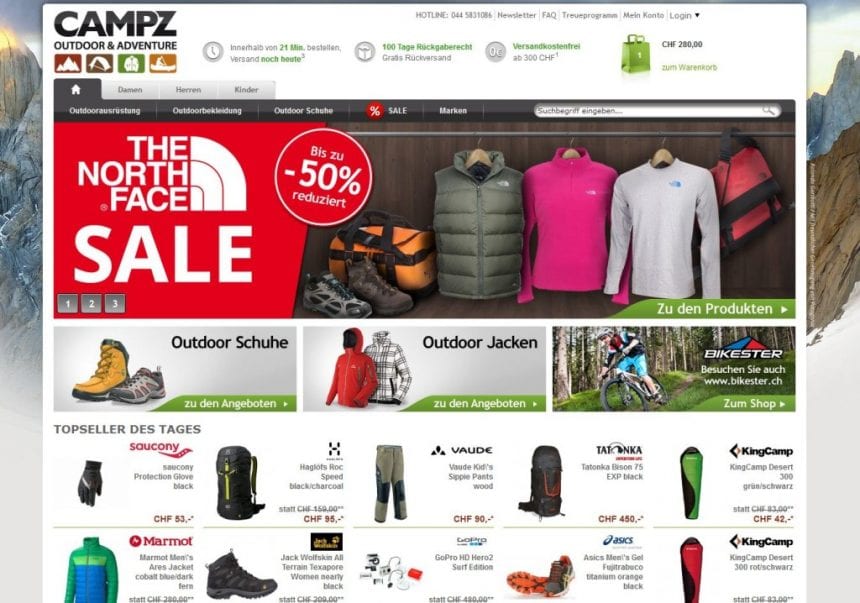 Campz.ch \u2013 Online Shop f\u00fcr Camping, Outdoor, Sport | Schweiz Tipps