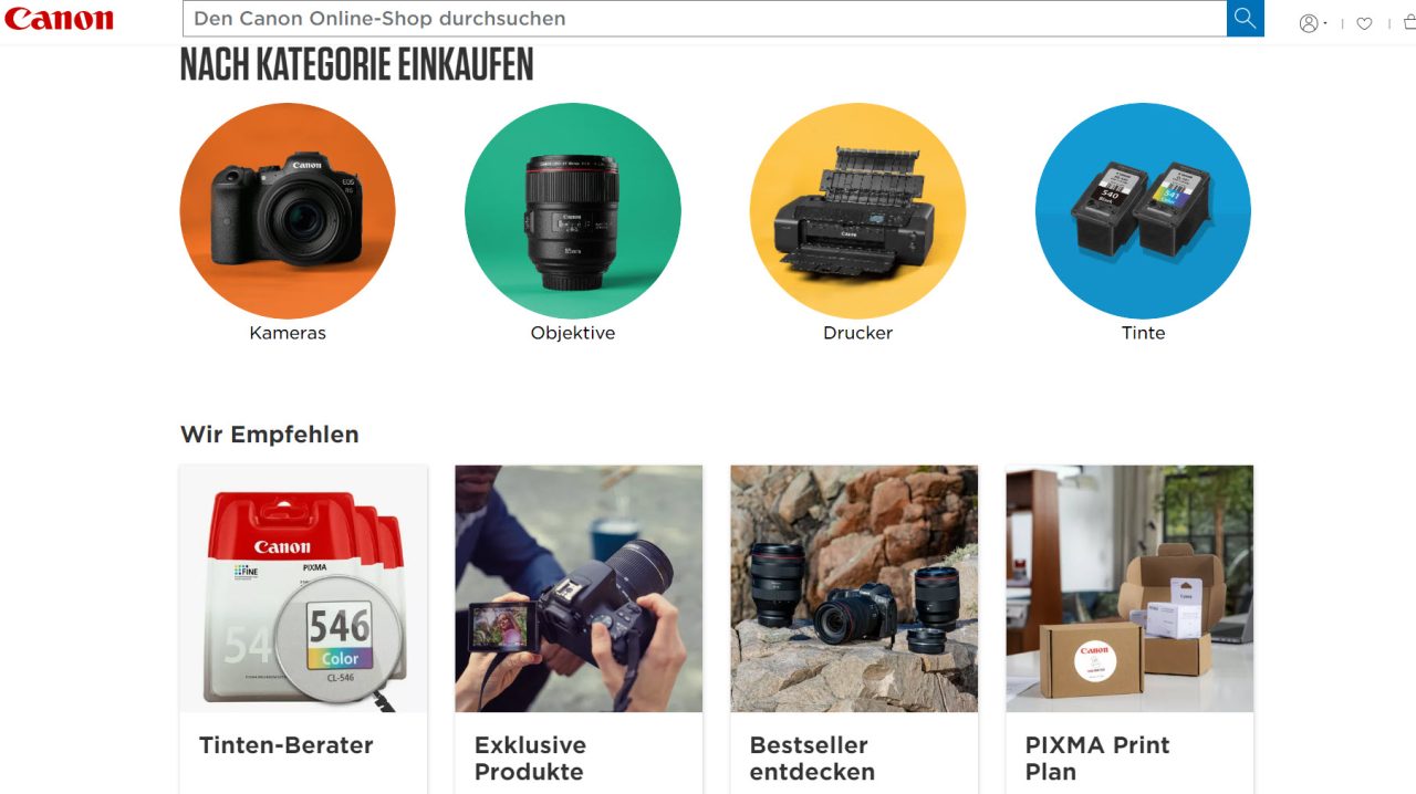 Canon Schweiz Online-Shop